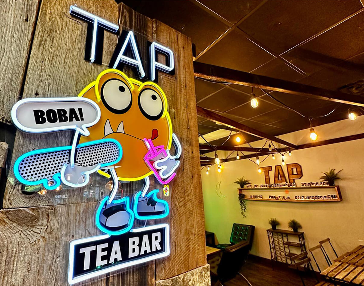 Tap Tea Bar - Neon Sign - Wilmington, North Carolina